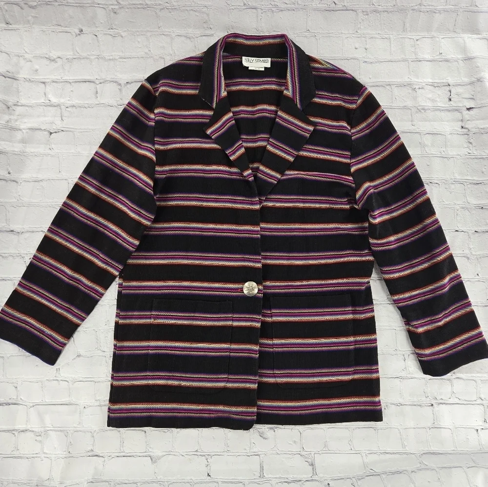 Kelly Stryker Western Colorful Striped Chic Blazer